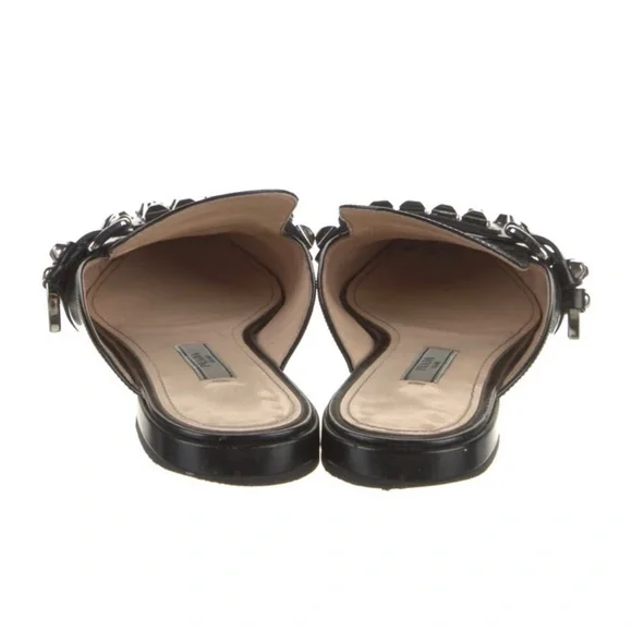 PRADA Leather Studded Mule in Black - Picture 6 of 6